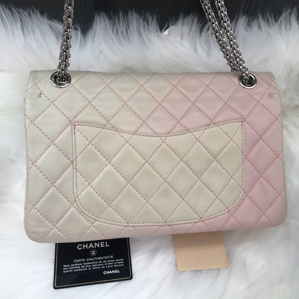 💞 CHANEL 💞 BARBIE OMBRE 2.55 DOUBLE FLAP QUILTED - Picture 8 of 16